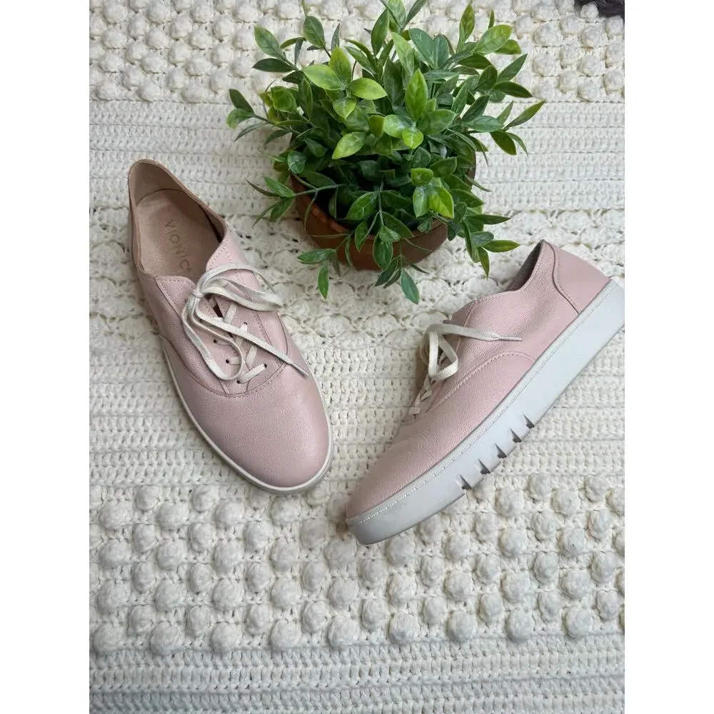 VIONIC Women's 9.5 Callie Lace Up Sneaker Comfort Walking Shoes Cameo Rose Pink